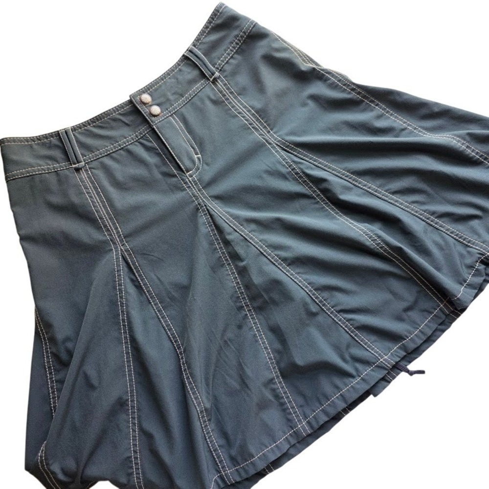 Athleta Skort Womens Size 4 Gray Contrast Stitch Performance Athletic Golf Skirt